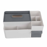 Tissue Box Cover Multipurpose Stylish Decorative Facial Tissue Holder for Kitchen Dining Room Bathroom Desk Light Grey with Dark Grey