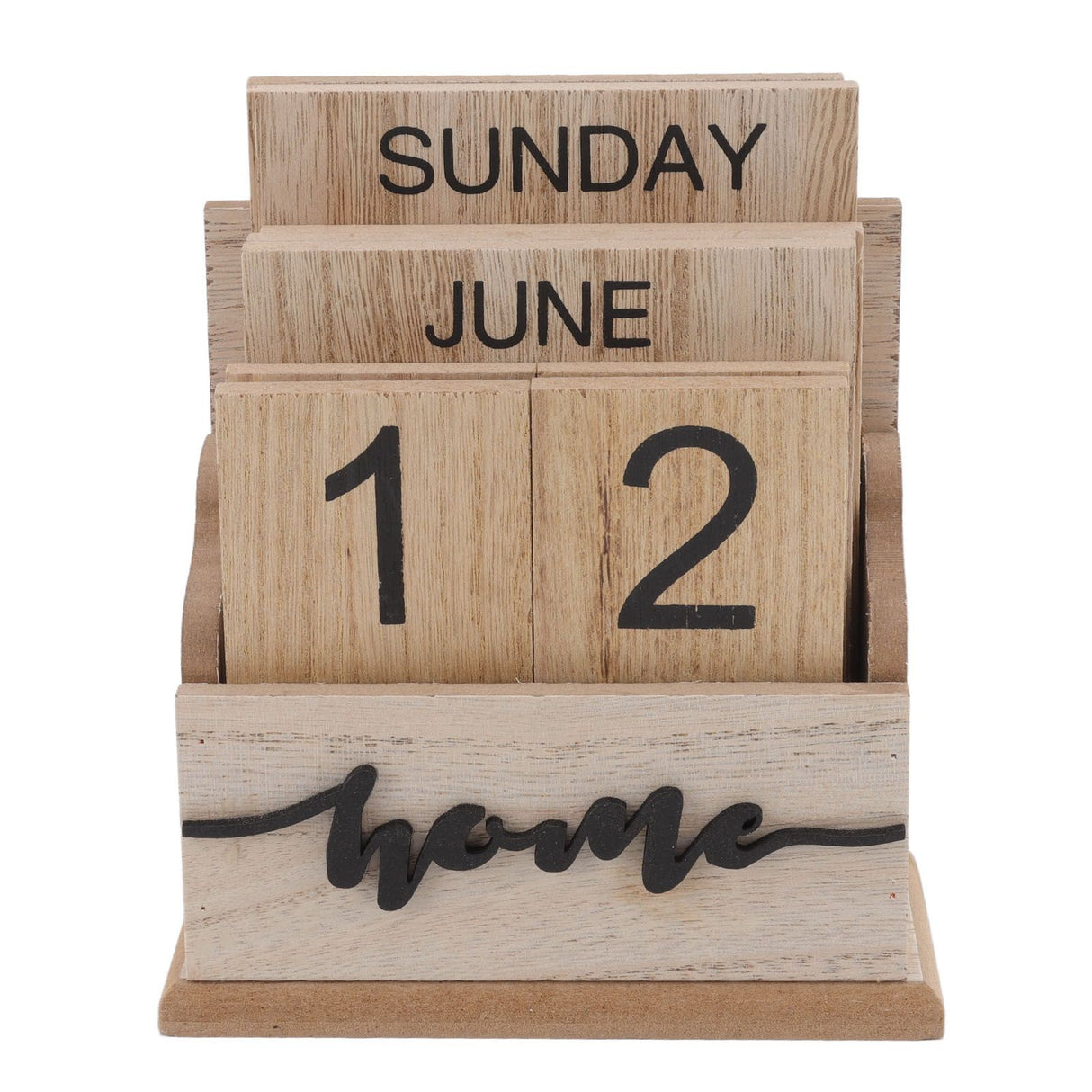 Wooden Perpetual Date Desk Calendar Manual Reusable Retro Beautiful Desktop Calendar Wood Block Calendar