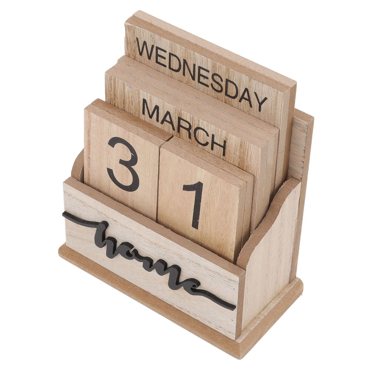 Wooden Perpetual Date Desk Calendar Manual Reusable Retro Beautiful Desktop Calendar Wood Block Calendar