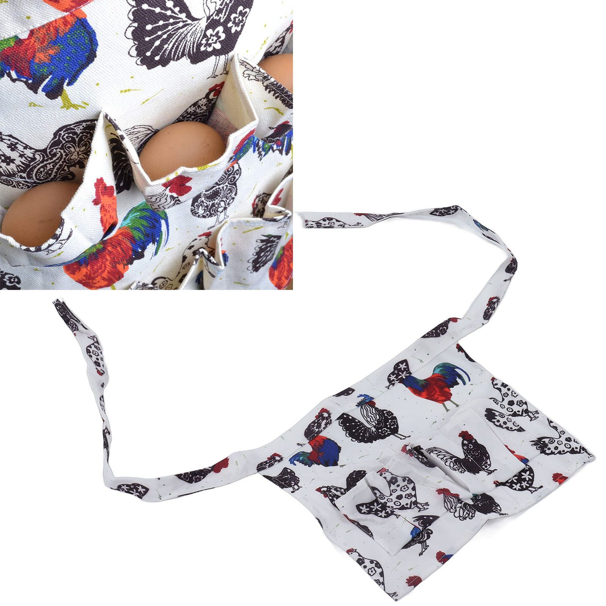 Egg Collection Apron 3 Pockets Hands Free Eggs Gathering Holding Apron for Child Duck Goose Eggs Style 2