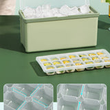 3 Layer Ice Cube Tray Large Capacity Easy Demoulding Pull Out Ice Cube Bin with Ice Shovel Lid for Yogurt Wine Summer 3 Layer Pull Out Ice Box Ice Shovel (Green)