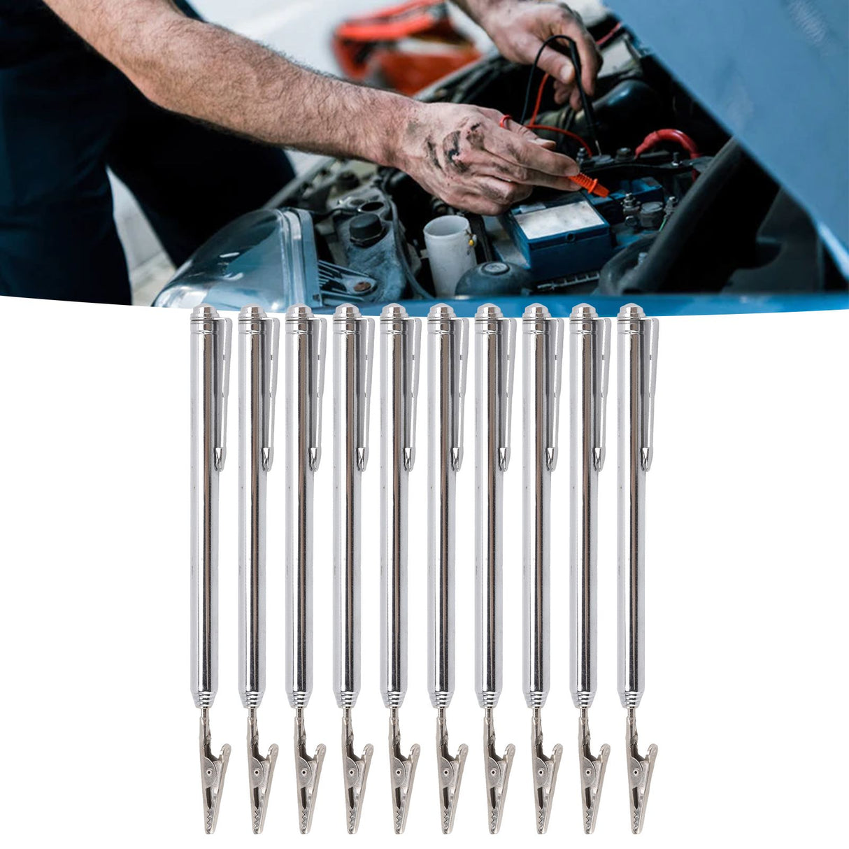 10Pcs Roach Clip Stainless Steel Durable Telescopic Design Wide Application Bracelet Helper Tool for Car Home Repair