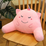 Cute Office Support Cushion Comfortable Easy to Rebound Easy to Clean Lovely Pregnant Women Lumbar Pillows with Zipper Unicorn 55x28cm/21.7x11.0in