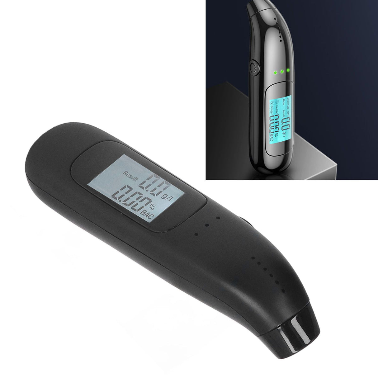 Alcohol Tester DC5V 1A Blowing Type High Accuracy Portable Alcohol Breathalyzer Quick Check Breathalyzer for Driver