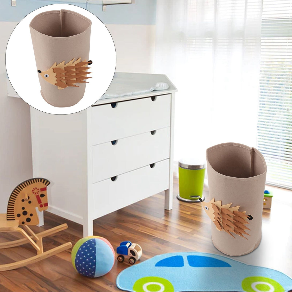 Cotton Laundry Hamper Thickened Cartoon Animal Children's Toys Household Sundries Clothes Felt Cotton Storage Bucket Hedgehog