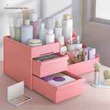 Makeup Storage Case Plastic Cosmetic Drawer Storage Box Multifunctional Storage Drawers for Bathroom Counter Pink 26.5x16x12cm / 10.4x6.3x4.7in