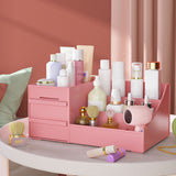 Makeup Storage Case Plastic Cosmetic Drawer Storage Box Multifunctional Storage Drawers for Bathroom Counter Pink 26.5x16x12cm / 10.4x6.3x4.7in