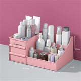 Makeup Storage Case Plastic Cosmetic Drawer Storage Box Multifunctional Storage Drawers for Bathroom Counter Pink 26.5x16x12cm / 10.4x6.3x4.7in