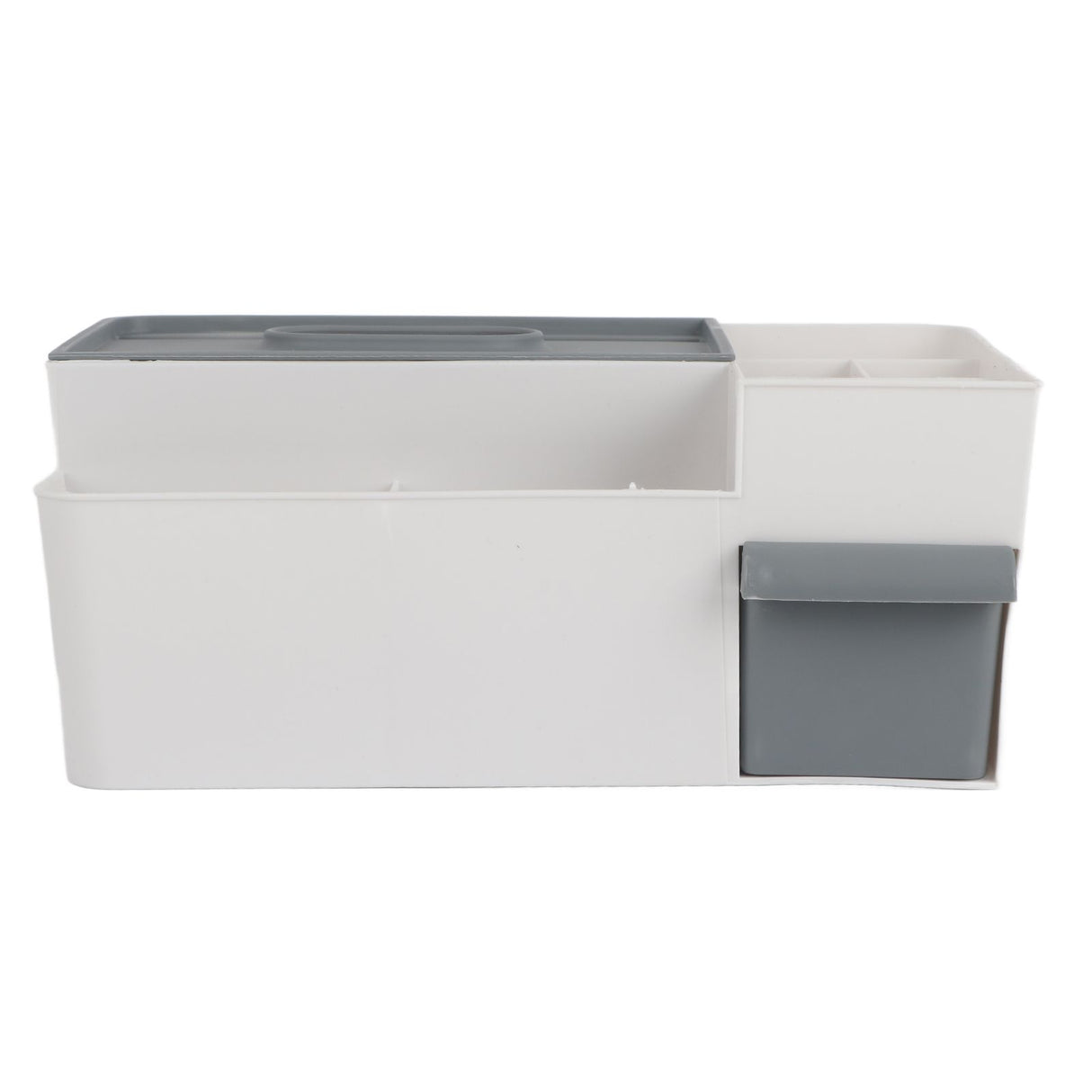 Tissue Box Holder Multi Functional Creativity Tissue Box Cover Coffee Table Paper Remote Control Storage Box for Home Light Grey with Dark Grey