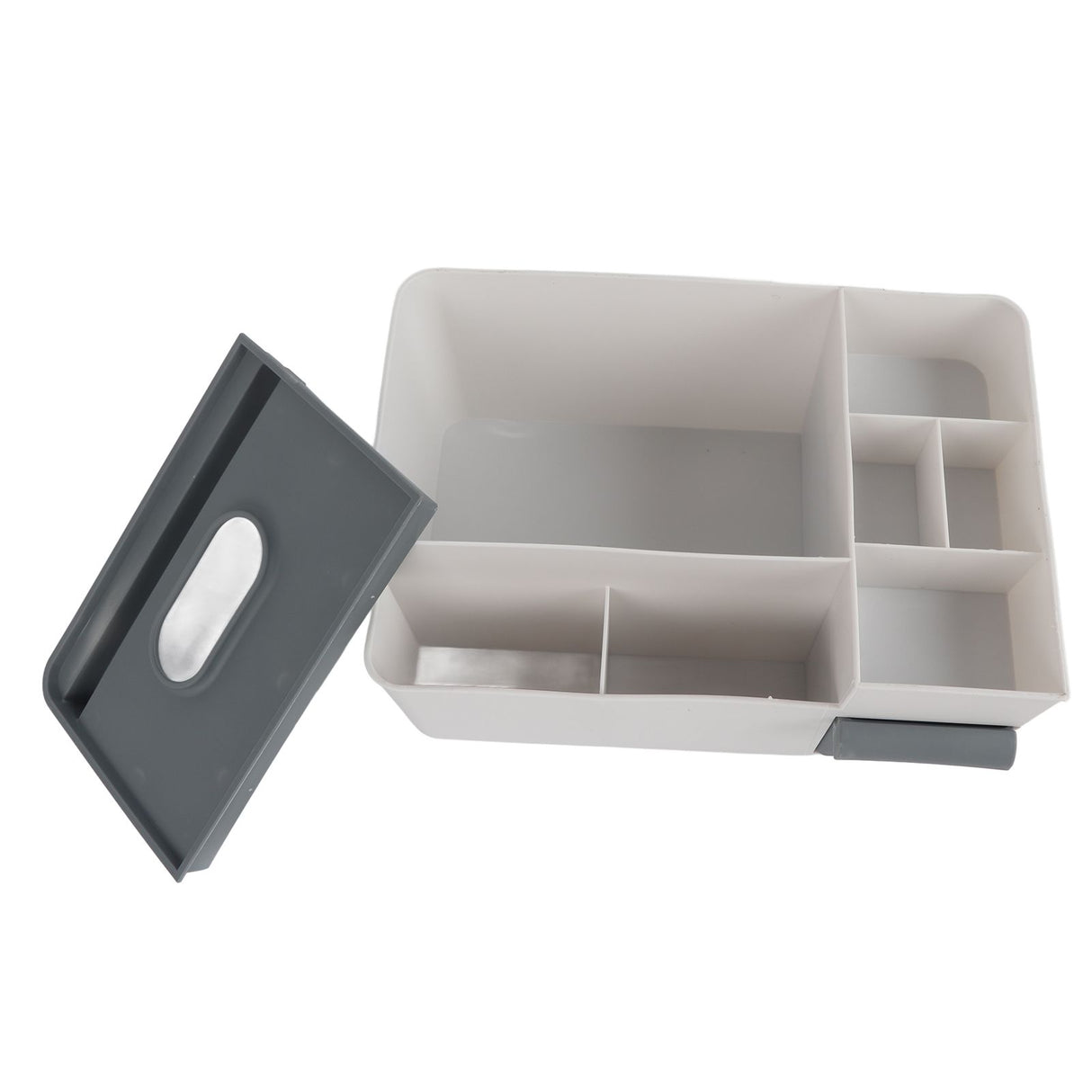 Tissue Box Holder Multi Functional Creativity Tissue Box Cover Coffee Table Paper Remote Control Storage Box for Home Light Grey with Dark Grey