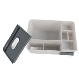 Tissue Box Holder Multi Functional Creativity Tissue Box Cover Coffee Table Paper Remote Control Storage Box for Home Light Grey with Dark Grey