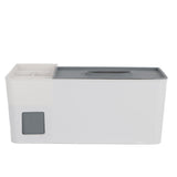 Tissue Box Holder Multi Functional Creativity Tissue Box Cover Coffee Table Paper Remote Control Storage Box for Home Light Grey with Dark Grey