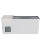 Tissue Box Holder Multi Functional Creativity Tissue Box Cover Coffee Table Paper Remote Control Storage Box for Home Light Grey with Dark Grey