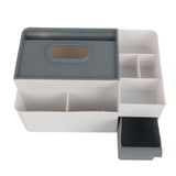 Tissue Box Holder Multi Functional Creativity Tissue Box Cover Coffee Table Paper Remote Control Storage Box for Home Light Grey with Dark Grey - 45-Degree Angle
