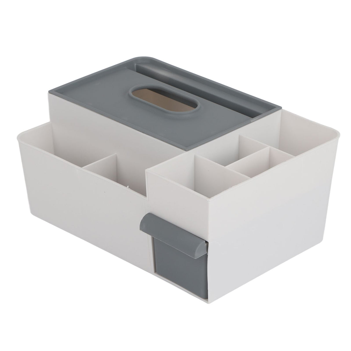 Tissue Box Holder Multi Functional Creativity Tissue Box Cover Coffee Table Paper Remote Control Storage Box for Home Light Grey with Dark Grey