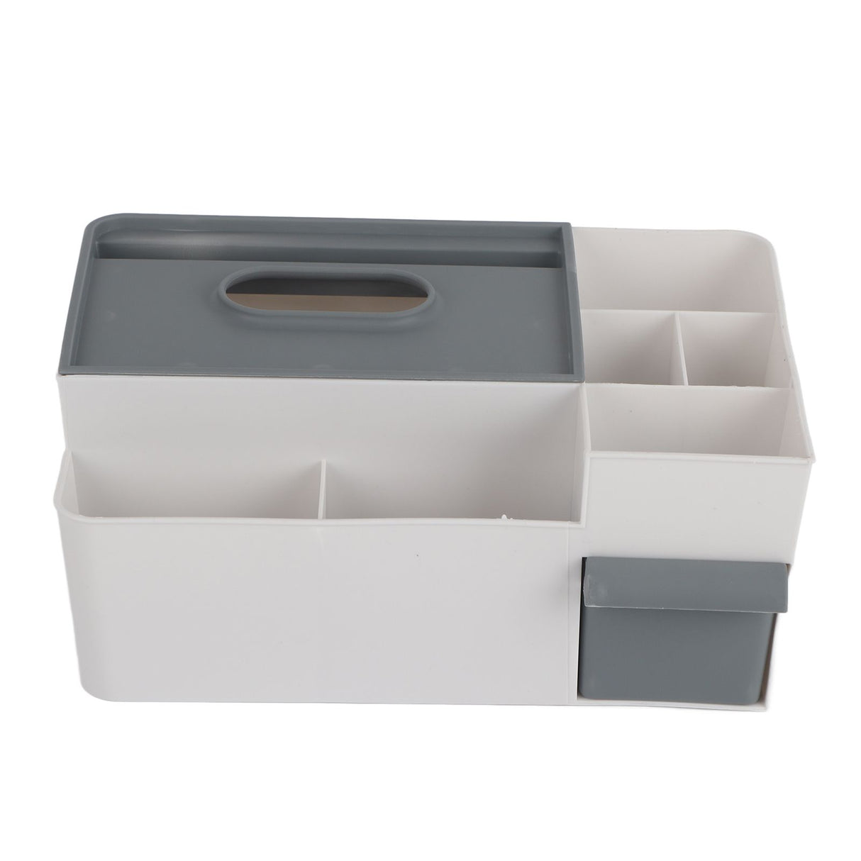 Tissue Box Holder Multi Functional Creativity Tissue Box Cover Coffee Table Paper Remote Control Storage Box for Home Light Grey with Dark Grey