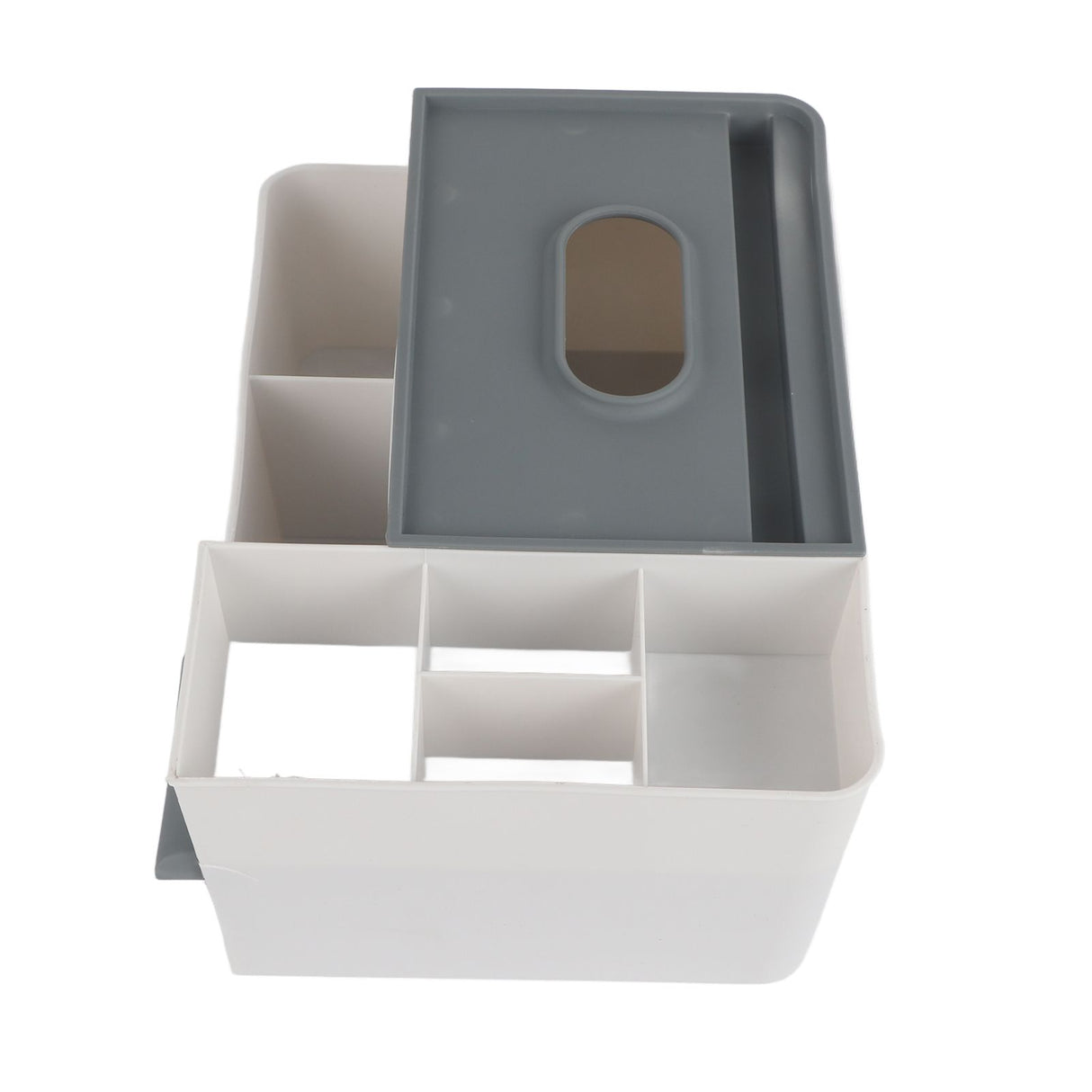Tissue Box Holder Multi Functional Creativity Tissue Box Cover Coffee Table Paper Remote Control Storage Box for Home Light Grey with Dark Grey