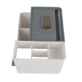 Tissue Box Holder Multi Functional Creativity Tissue Box Cover Coffee Table Paper Remote Control Storage Box for Home Light Grey with Dark Grey