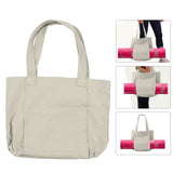 Yoga Carryall Bag Large Capacity Lightweight Foldable Yoga Mat Bag with Zippered Inner Pocket for Gym Outdoor Sports Beige
