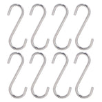 8PCS S Hook Rustproof Stainless Steel S Hooks Heavy Duty Simple Style Overstriking Portable S Kitchen Hook for Bathroom 8 Pack S Hook