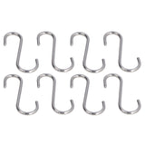 8PCS S Hook Rustproof Stainless Steel S Hooks Heavy Duty Simple Style Overstriking Portable S Kitchen Hook for Bathroom 8 Pack S Hook - Front View