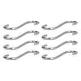 8PCS S Hook Rustproof Stainless Steel S Hooks Heavy Duty Simple Style Overstriking Portable S Kitchen Hook for Bathroom 8 Pack S Hook - Side View
