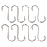8PCS S Hook Rustproof Stainless Steel S Hooks Heavy Duty Simple Style Overstriking Portable S Kitchen Hook for Bathroom 8 Pack S Hook