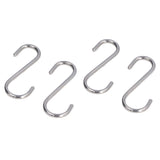 8PCS S Hook Rustproof Stainless Steel S Hooks Heavy Duty Simple Style Overstriking Portable S Kitchen Hook for Bathroom 8 Pack S Hook - 45-Degree Angle