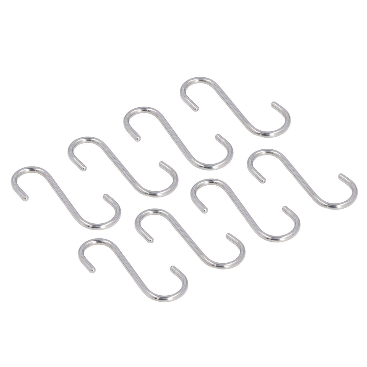 8PCS S Hook Rustproof Stainless Steel S Hooks Heavy Duty Simple Style Overstriking Portable S Kitchen Hook for Bathroom 8 Pack S Hook