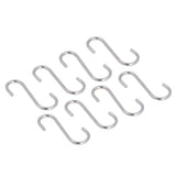 8PCS S Hook Rustproof Stainless Steel S Hooks Heavy Duty Simple Style Overstriking Portable S Kitchen Hook for Bathroom 8 Pack S Hook - Close-Up Angle