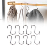 8PCS S Hook Rustproof Stainless Steel S Hooks Heavy Duty Simple Style Overstriking Portable S Kitchen Hook for Bathroom 8 Pack S Hook - Extra Image