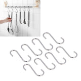 8PCS S Hook Rustproof Stainless Steel S Hooks Heavy Duty Simple Style Overstriking Portable S Kitchen Hook for Bathroom 8 Pack S Hook - Extra Image