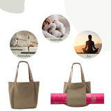 Yoga Mat Bag Foldable Large Capacity Portable Yoga Mat Tote Bag with Oversized Inner Pocket for Travel Outdoor Gym Khaki - Extra Image