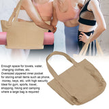 Yoga Mat Bag Foldable Large Capacity Portable Yoga Mat Tote Bag with Oversized Inner Pocket for Travel Outdoor Gym Khaki