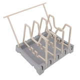 Pot Lid Holder Durable PP Space Saving Stable Nonslip Base Wide Application Cutting Board Organizer Type B - Front View