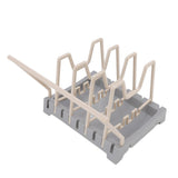 Pot Lid Holder Durable PP Space Saving Stable Nonslip Base Wide Application Cutting Board Organizer Type B - Rear View