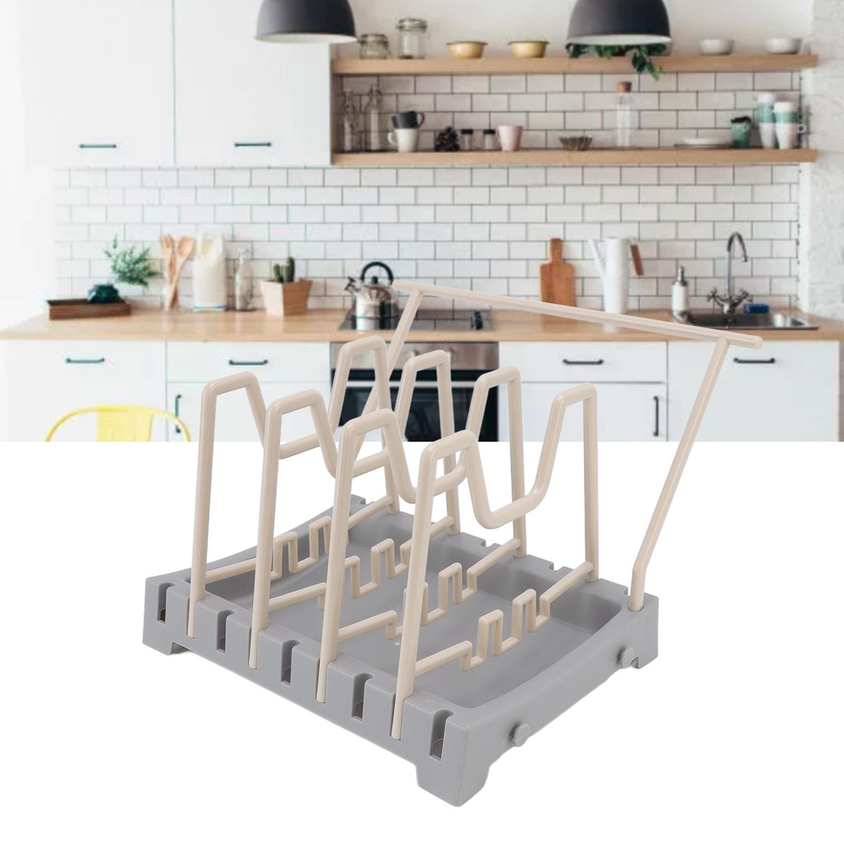 Pot Lid Holder Durable PP Space Saving Stable Nonslip Base Wide Application Cutting Board Organizer Type B