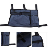 Multi Pocket Oxford Cloth Walker Storage Bag Wheelchair Side Hanging Storage Bag Walker Basket Bag Blue