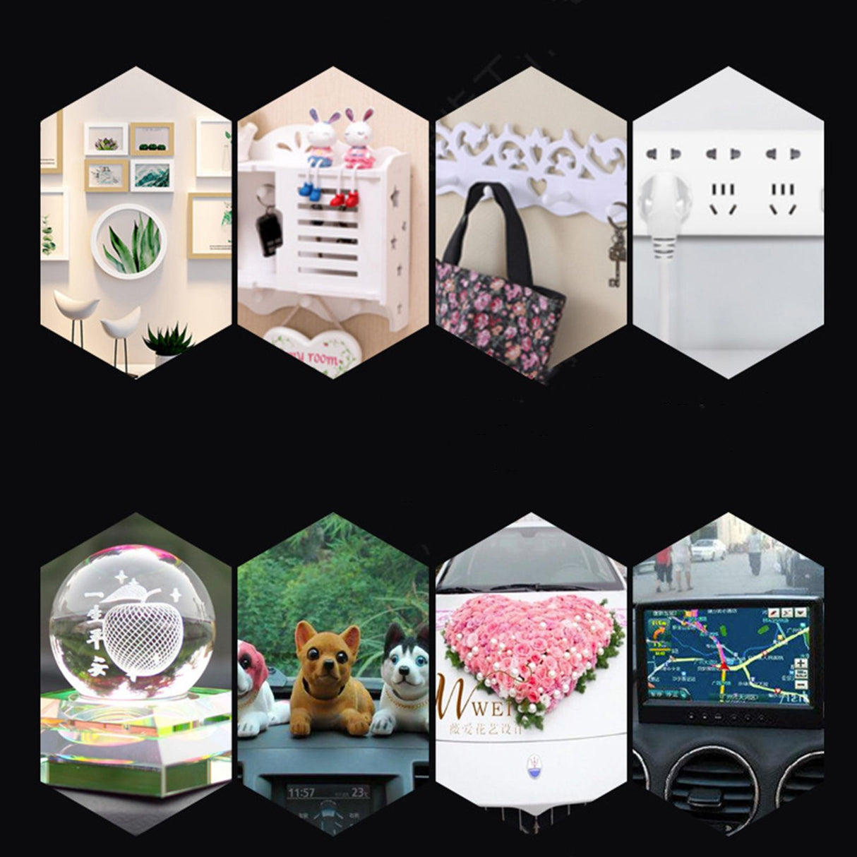 Adhesive Wall Mounting Strip Double Sided Tape Resuable Clear Removable Adhesive Strip 2m/78.7in