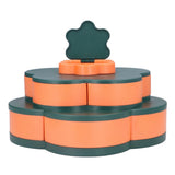 Snack Serving Tray Multifunction Large Capacity Flower Shape Nut Candy Serving Container for Home Double Layer - Top-Down View