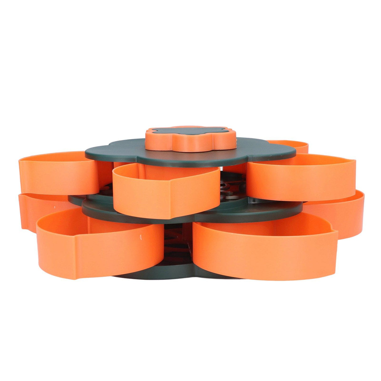 Snack Serving Tray Multifunction Large Capacity Flower Shape Nut Candy Serving Container for Home Double Layer