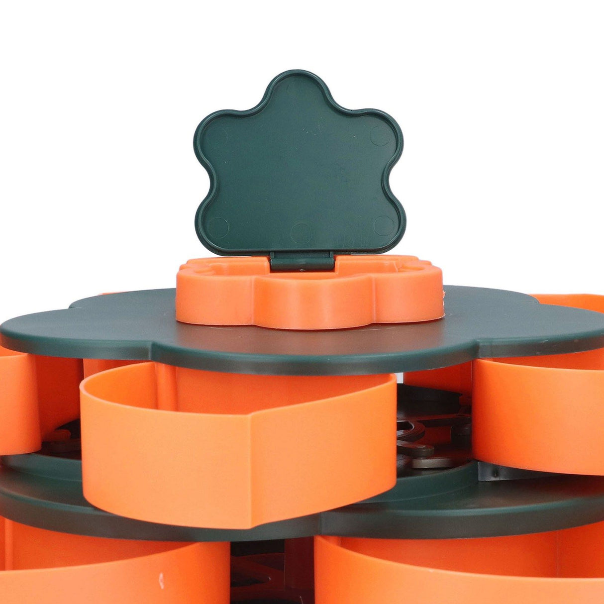 Snack Serving Tray Multifunction Large Capacity Flower Shape Nut Candy Serving Container for Home Double Layer