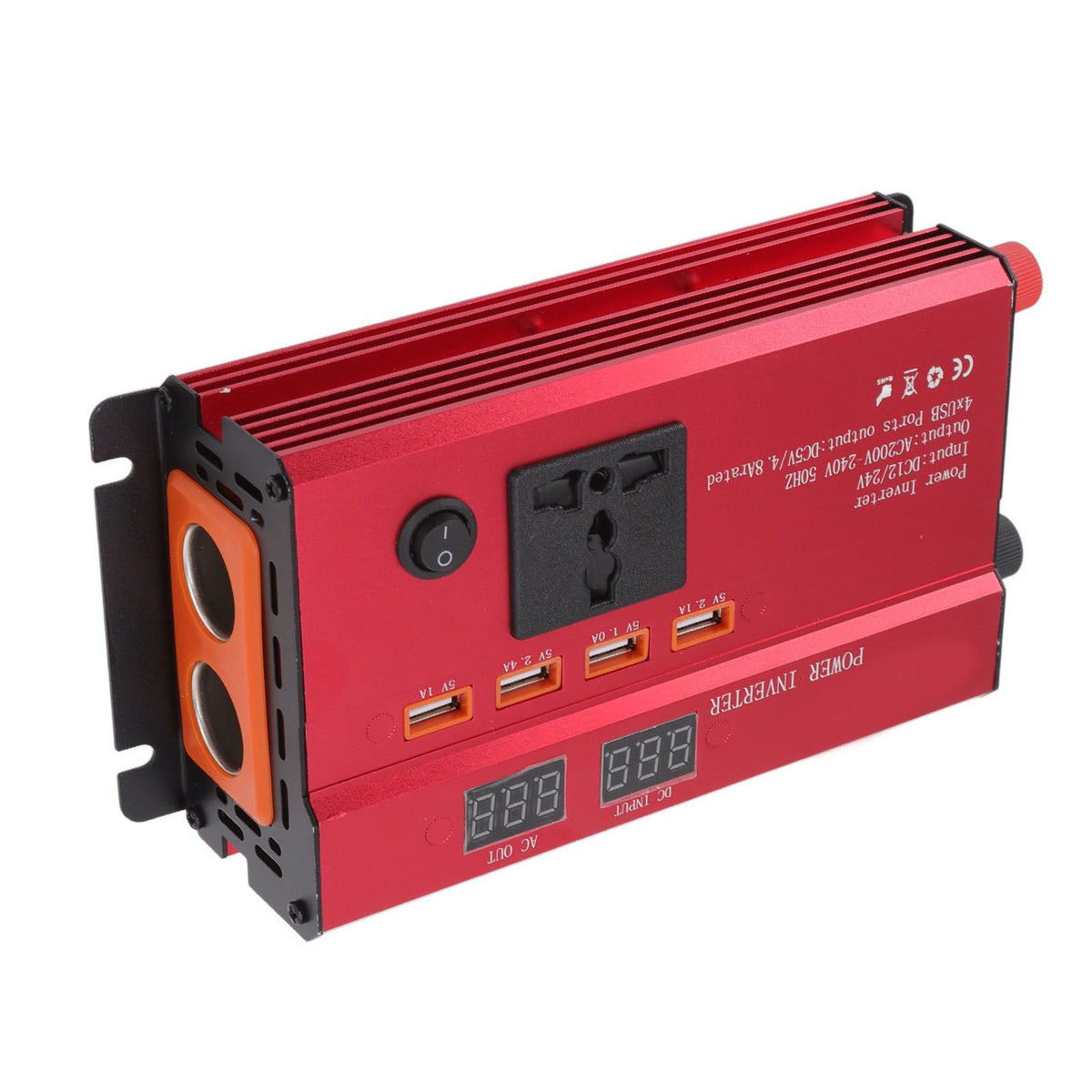 Car Power Inverter 12V 24V to 220V Aluminium Alloy 420W LED Screen Safe Charging 4 USB Ports Car Inverter 420W