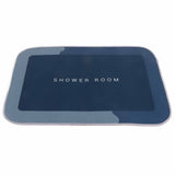 Bathroom Mat Modern Absorbent Quick Dry Bathroom Rug Entrance Door Antislip Mat Dark Blue Square