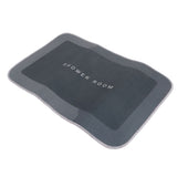 Bathroom Mat Modern Absorbent Quick Dry Bathroom Rug Entrance Door Antislip Mat dark Grey Square