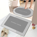 Bathroom Mat Modern Absorbent Quick Dry Bathroom Rug Entrance Door Antislip Mat Light Gray Square - Front View