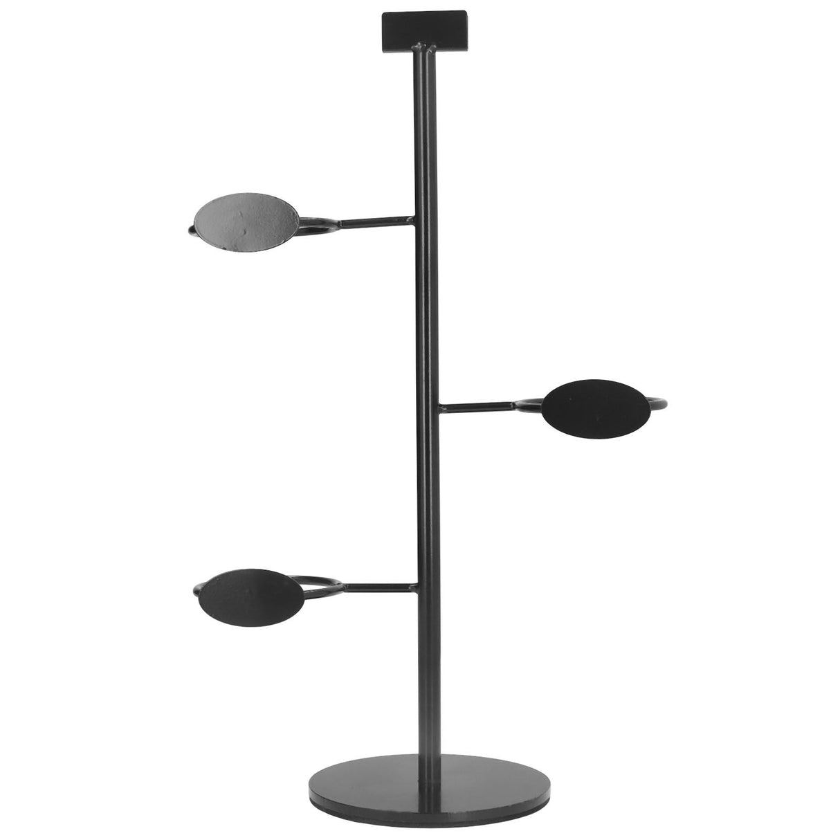 Cup Holder 3 Holes Black Appearance Iron Material Simple Stylish Cup Display Stand for Party Restaurant