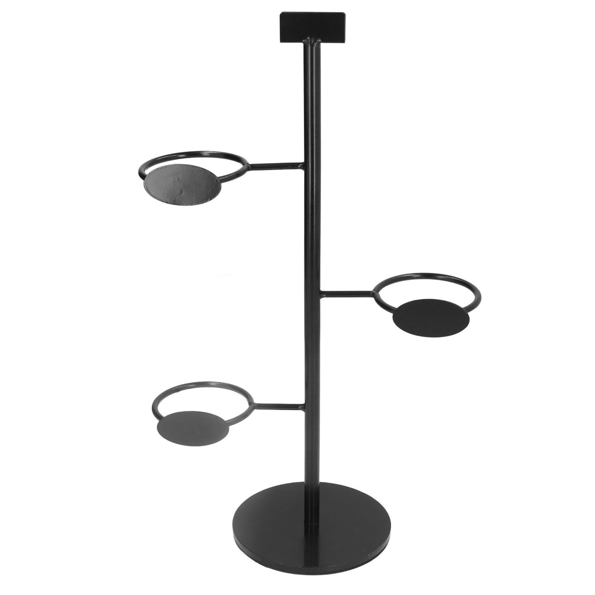 Cup Holder 3 Holes Black Appearance Iron Material Simple Stylish Cup Display Stand for Party Restaurant