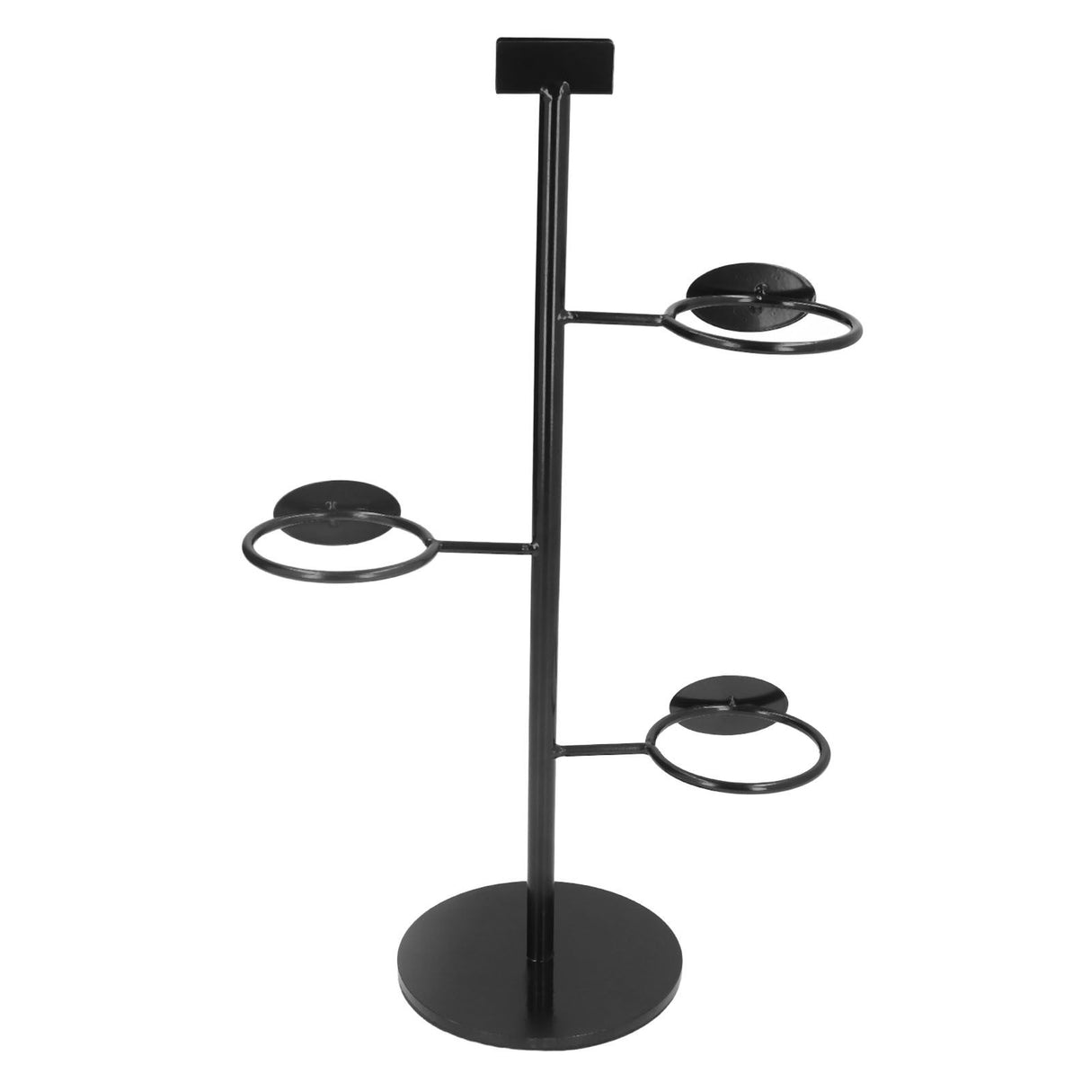 Cup Holder 3 Holes Black Appearance Iron Material Simple Stylish Cup Display Stand for Party Restaurant