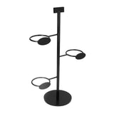 Cup Holder 3 Holes Black Appearance Iron Material Simple Stylish Cup Display Stand for Party Restaurant